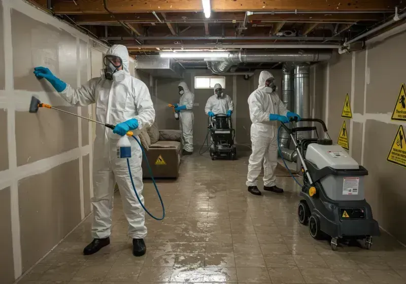 Basement Moisture Removal and Structural Drying process in Newport Beach, CA